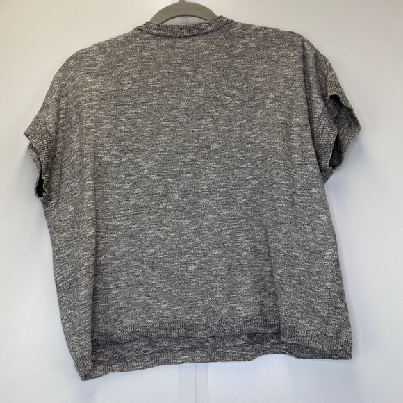 Madewell Sweater Tee XS Heathered Gray Paulson V-Neck Knit Blouse Academia Shirt - Picture 9 of 9